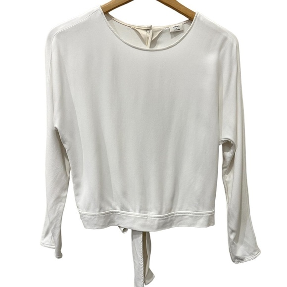 Wilfred Aritzia Laon Blouse Size Small White Open Back Tie Boxy Contemporary Top - Picture 1 of 8